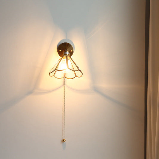Nordic Hexagonal Copper Glass 1-Light Wall Sconce Lamp