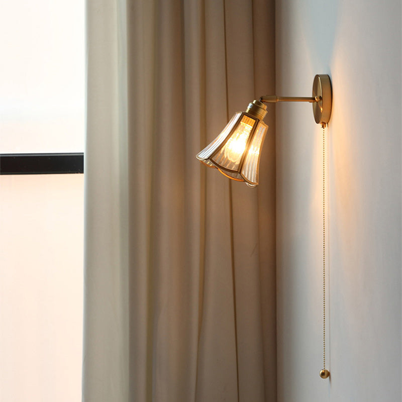 Nordic Hexagonal Copper Glass 1-Light Wall Sconce Lamp