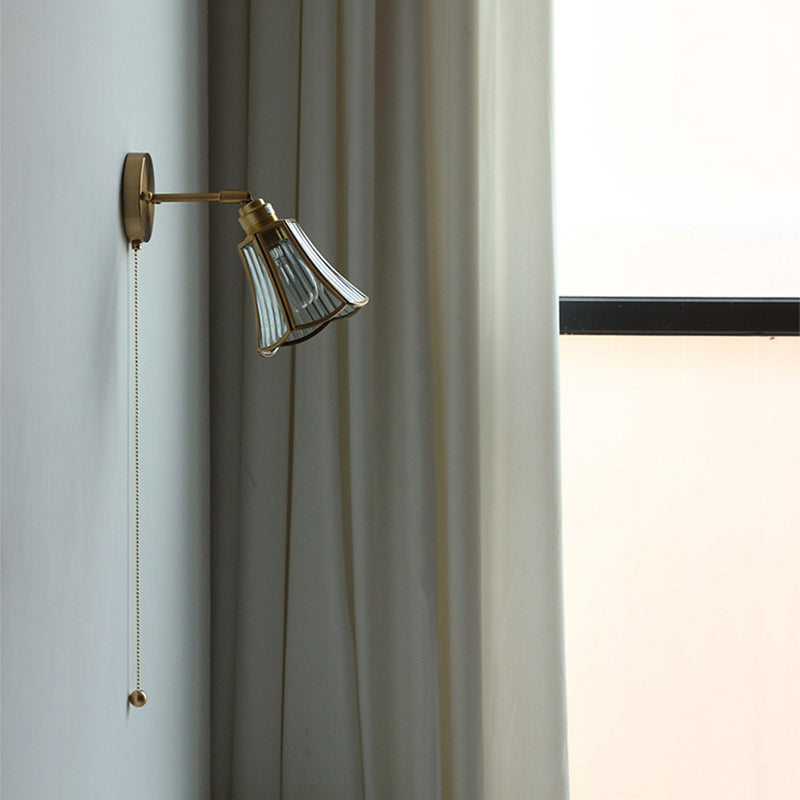 Nordic Hexagonal Copper Glass 1-Light Wall Sconce Lamp