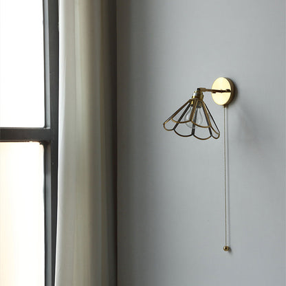 Nordic Hexagonal Copper Glass 1-Light Wall Sconce Lamp