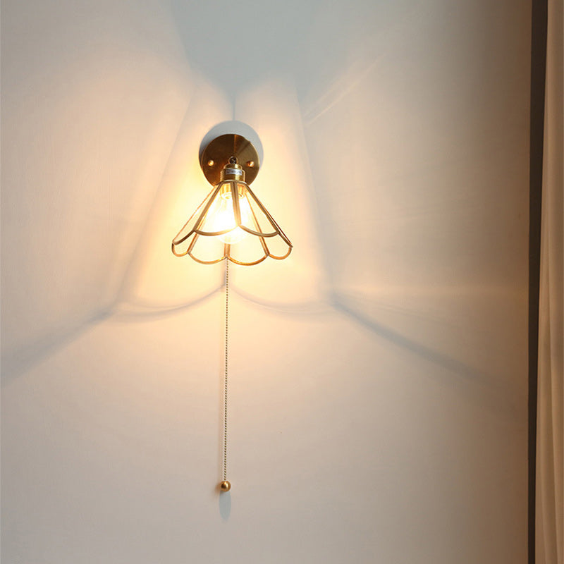 Nordic Hexagonal Copper Glass 1-Light Wall Sconce Lamp