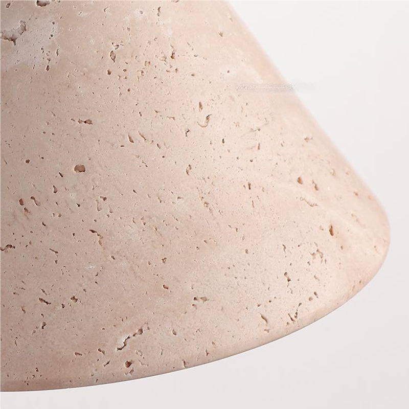 Japanese Cone Wood Stone 1-Light Wall Sconce Lamp