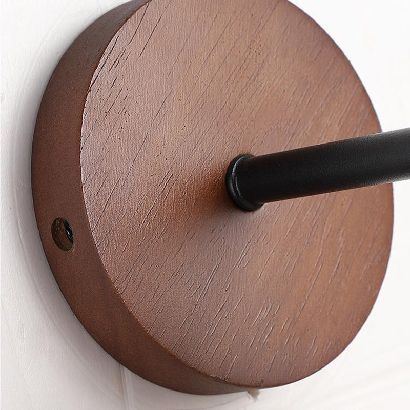 Japanese Cone Wood Stone 1-Light Wall Sconce Lamp