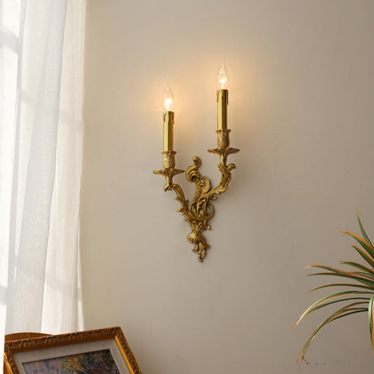 European Column Copper 2/3-Light Wall Sconce Lamp