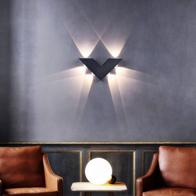 Simplicity V-Shape Aluminum Glass LED Wall Sconce Lamp