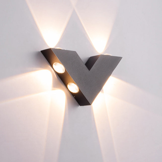 Simplicity V-Shape Aluminum Glass LED Wall Sconce Lamp