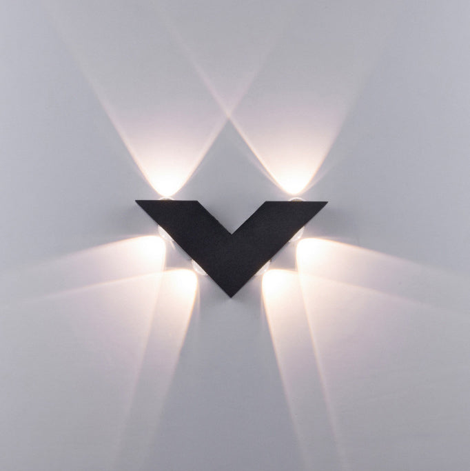 Simplicity V-Shape Aluminum Glass LED Wall Sconce Lamp