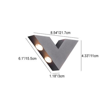 Simplicity V-Shape Aluminum Glass LED Wall Sconce Lamp