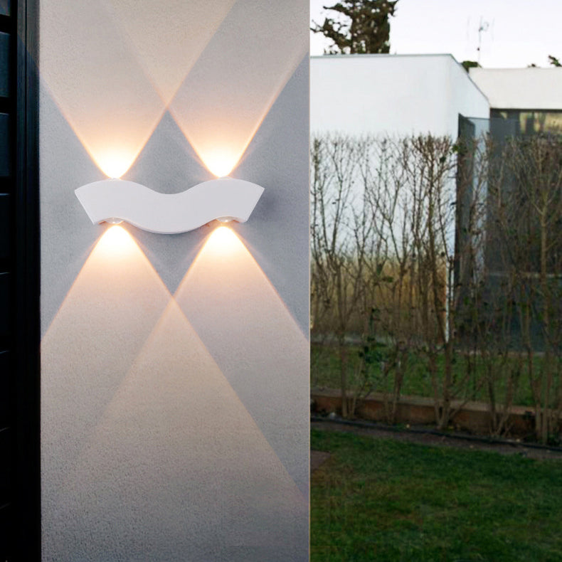 Simplicity Waterproof Aluminum Wave LED Wall Sconce Lamp