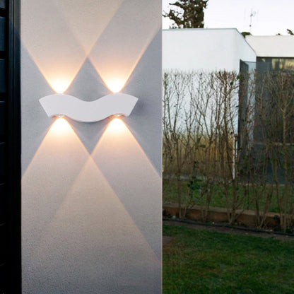 Simplicity Waterproof Aluminum Wave LED Wall Sconce Lamp