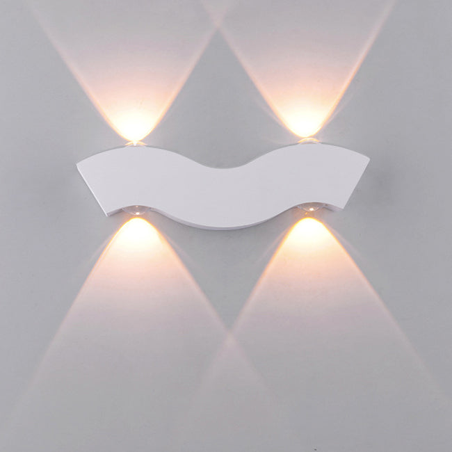 Simplicity Waterproof Aluminum Wave LED Wall Sconce Lamp