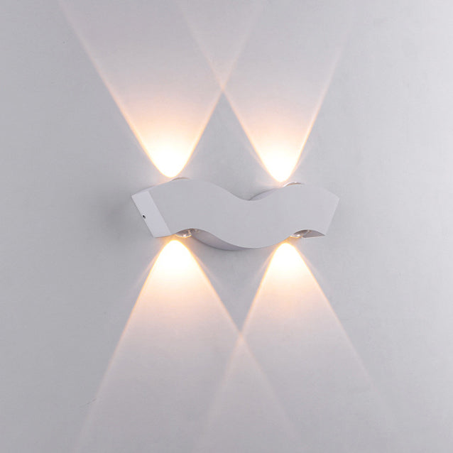 Simplicity Waterproof Aluminum Wave LED Wall Sconce Lamp