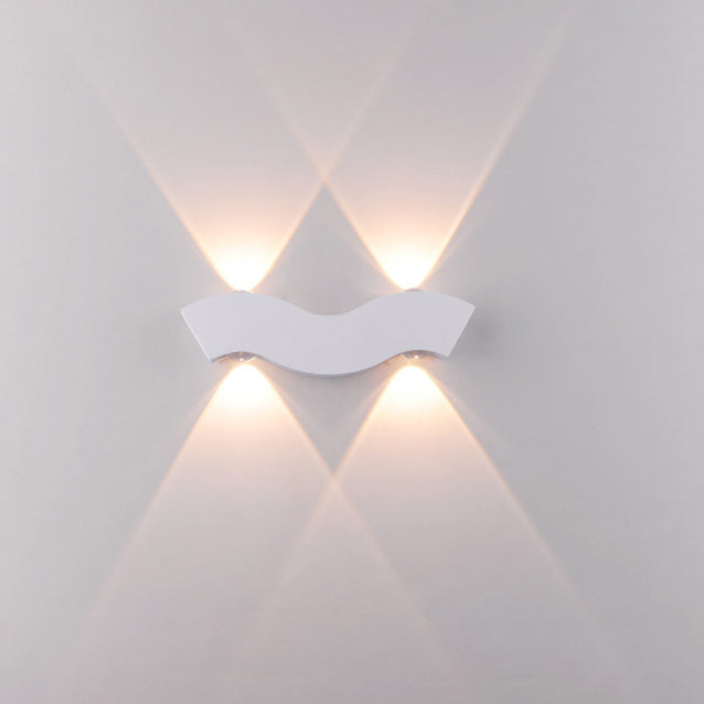 Simplicity Waterproof Aluminum Wave LED Wall Sconce Lamp