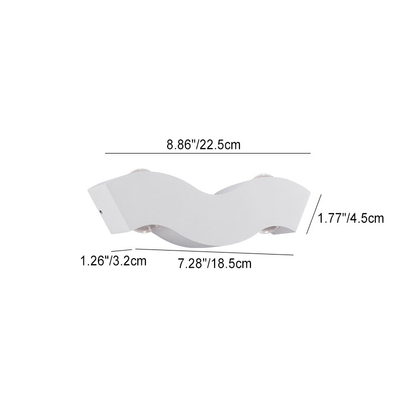 Simplicity Waterproof Aluminum Wave LED Wall Sconce Lamp