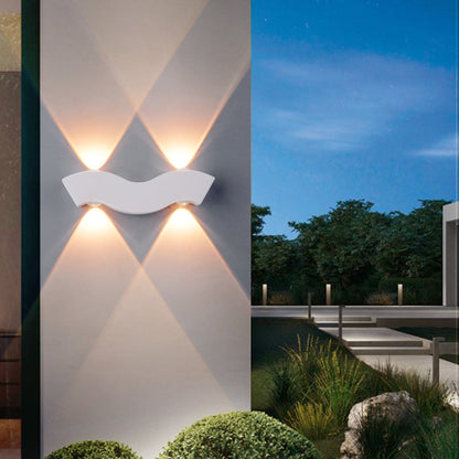 Simplicity Waterproof Aluminum Wave LED Wall Sconce Lamp