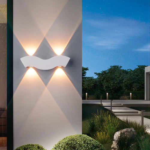 Simplicity Waterproof Aluminum Wave LED Wall Sconce Lamp