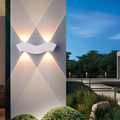 Simplicity Waterproof Aluminum Wave LED Wall Sconce Lamp