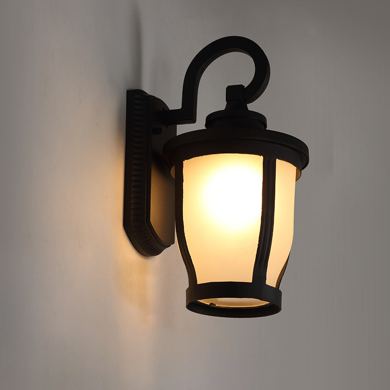 Waterproof Frosted Glass Aluminum 1-Light Wall Sconce Lamp