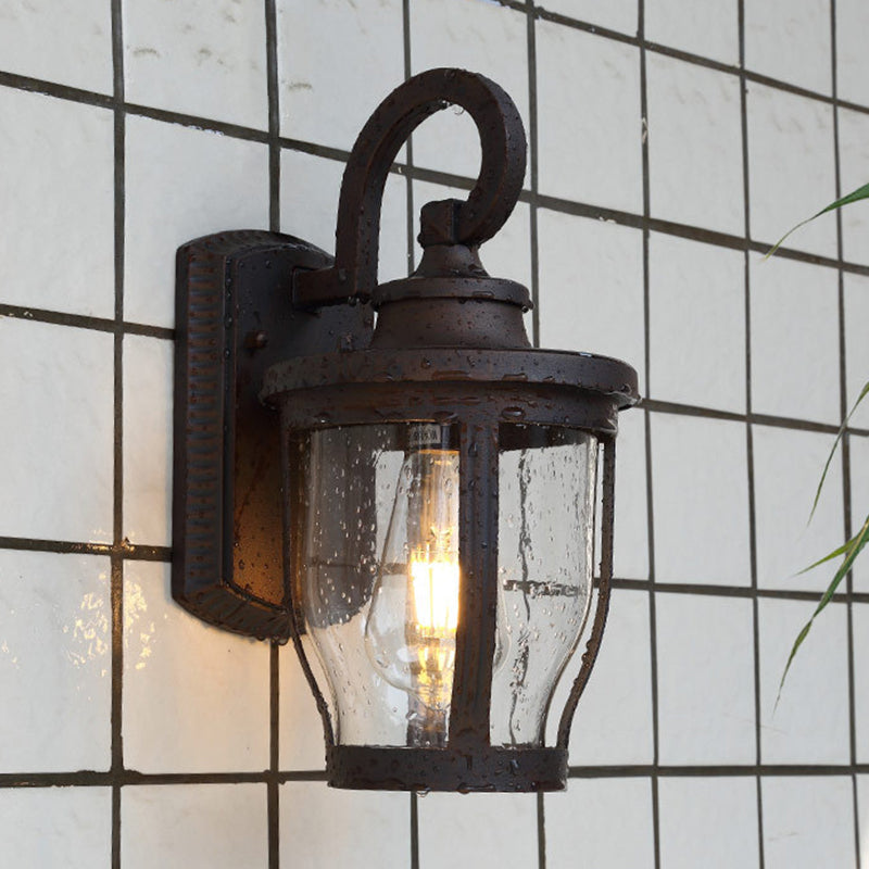 Waterproof Frosted Glass Aluminum 1-Light Wall Sconce Lamp