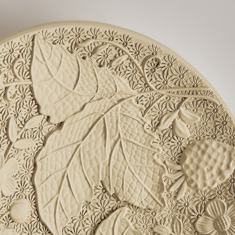 French Leaves Round Resin 1-Light Wall Sconce Lamp