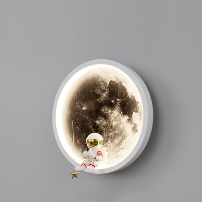 Round Hardware Acrylic Shade LED Kids Wall Sconce Lamp