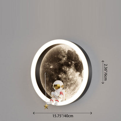 Round Hardware Acrylic Shade LED Kids Wall Sconce Lamp