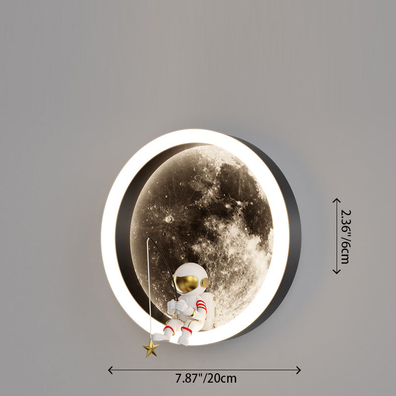 Round Hardware Acrylic Shade LED Kids Wall Sconce Lamp