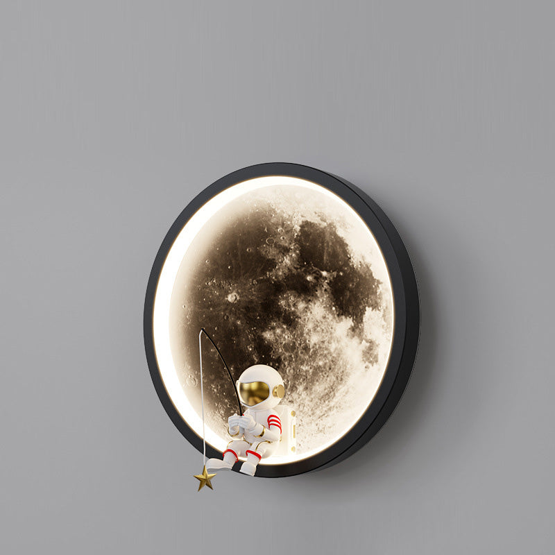 Round Hardware Acrylic Shade LED Kids Wall Sconce Lamp