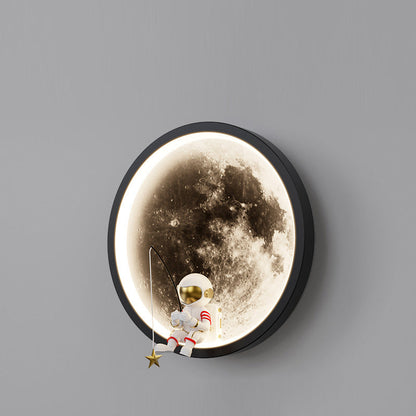 Round Hardware Acrylic Shade LED Kids Wall Sconce Lamp