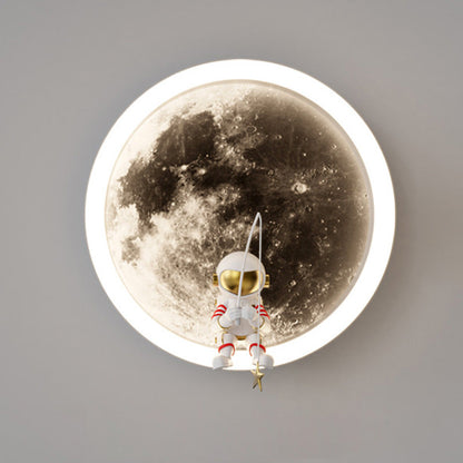 Round Hardware Acrylic Shade LED Kids Wall Sconce Lamp