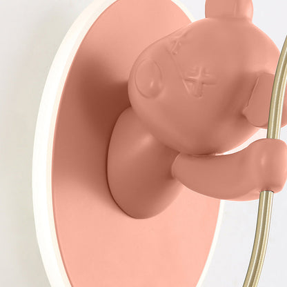 Kids Bear Balloon Resin Glass Ball 1-Light Wall Sconce Lamp