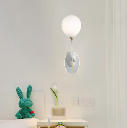 Kids Bear Balloon Resin Glass Ball 1-Light Wall Sconce Lamp