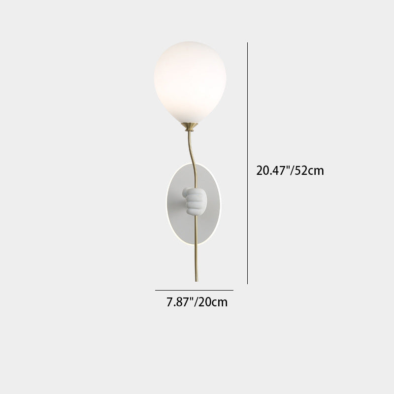 Kids Bear Balloon Resin Glass Ball 1-Light Wall Sconce Lamp
