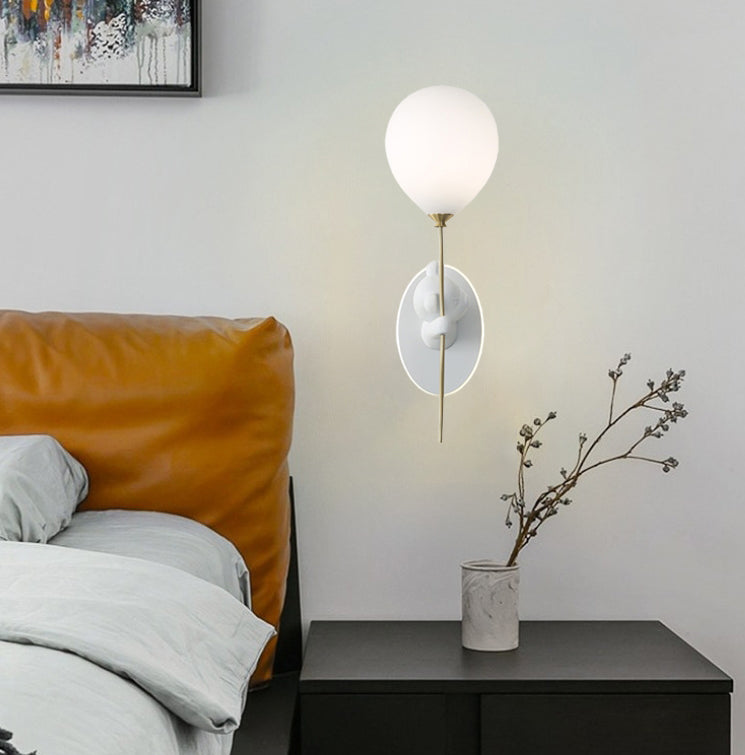 Kids Bear Balloon Resin Glass Ball 1-Light Wall Sconce Lamp