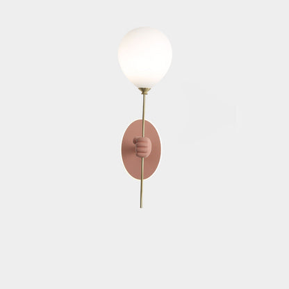 Kids Bear Balloon Resin Glass Ball 1-Light Wall Sconce Lamp
