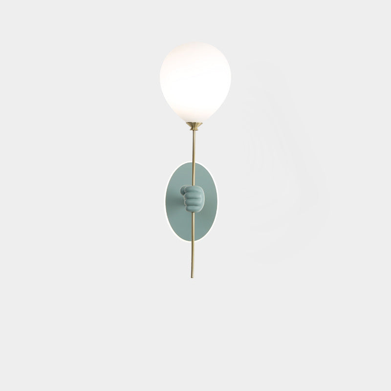 Kids Bear Balloon Resin Glass Ball 1-Light Wall Sconce Lamp