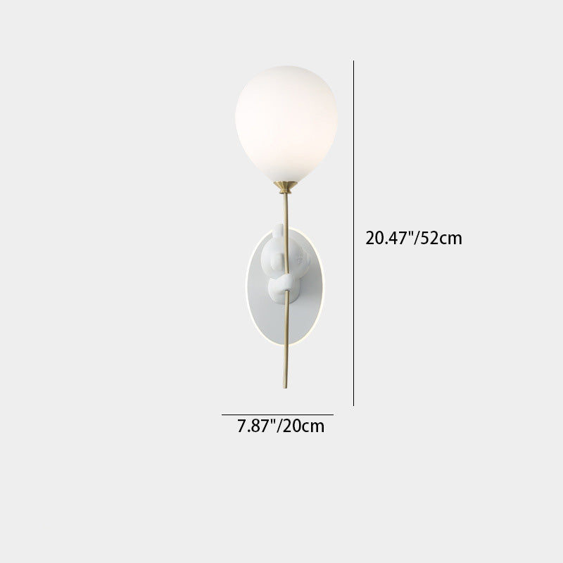 Kids Bear Balloon Resin Glass Ball 1-Light Wall Sconce Lamp