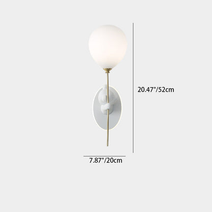Kids Bear Balloon Resin Glass Ball 1-Light Wall Sconce Lamp