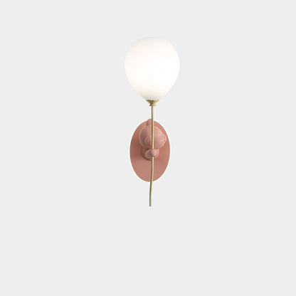 Kids Bear Balloon Resin Glass Ball 1-Light Wall Sconce Lamp
