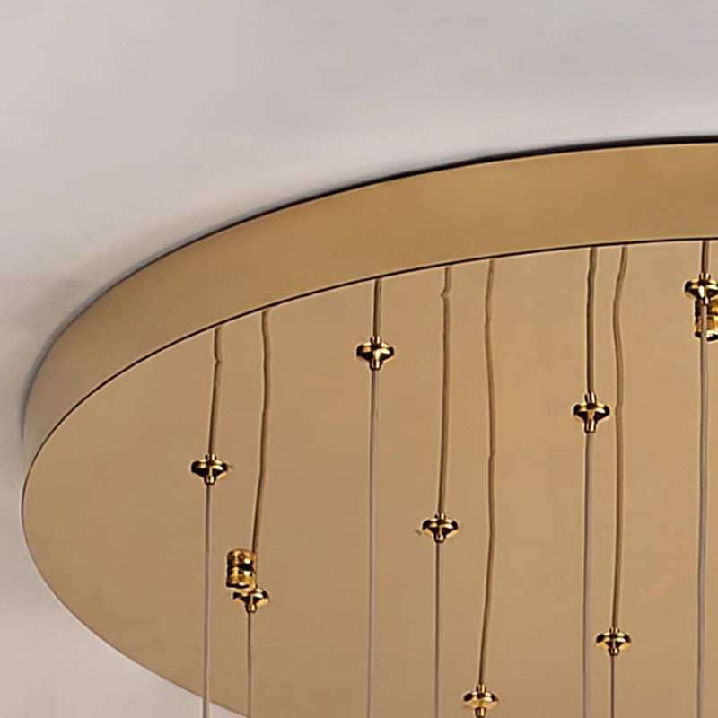 Spiral Round Crystal Stainless Steel Loft LED Chandelier