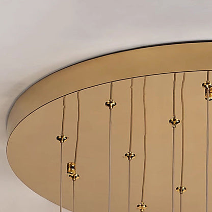Spiral Round Crystal Stainless Steel Loft LED Chandelier