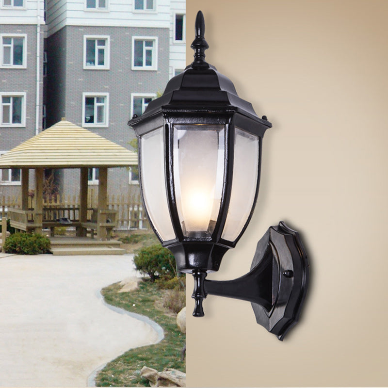 Waterproof Frosted Clear Glass 1-Light Wall Sconce Lamp