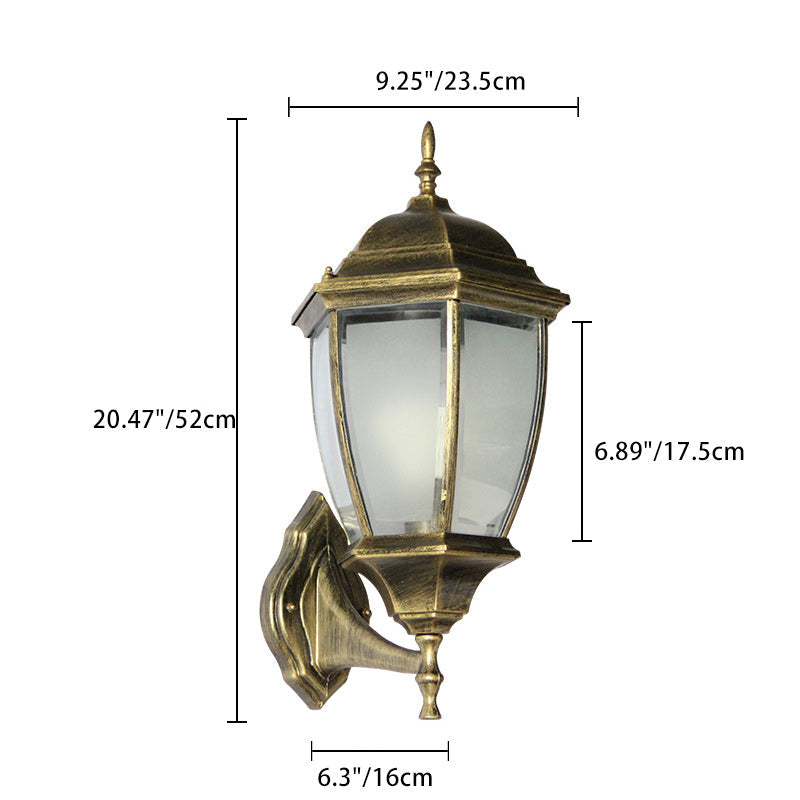 Waterproof Frosted Clear Glass 1-Light Wall Sconce Lamp
