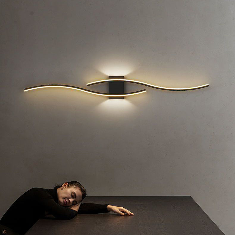 Geometric Long Strip Iron Acrylic LED Wall Sconce Lamp