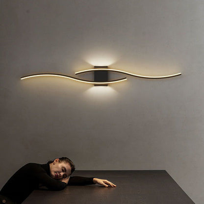 Geometric Long Strip Iron Acrylic LED Wall Sconce Lamp