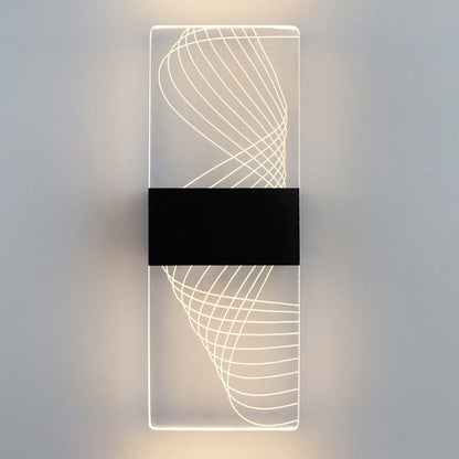 Rectangle Feather Sky Acrylic Aluminum LED Wall Sconce Lamp