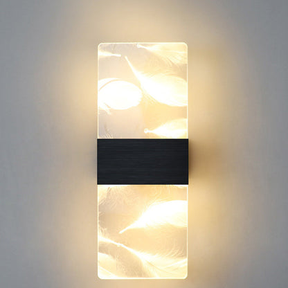 Rectangle Feather Sky Acrylic Aluminum LED Wall Sconce Lamp