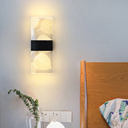 Rectangle Feather Sky Acrylic Aluminum LED Wall Sconce Lamp