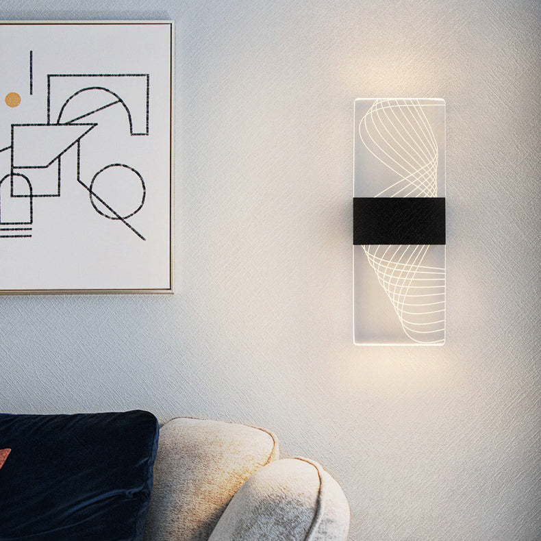 Rectangle Feather Sky Acrylic Aluminum LED Wall Sconce Lamp