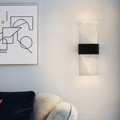 Rectangle Feather Sky Acrylic Aluminum LED Wall Sconce Lamp